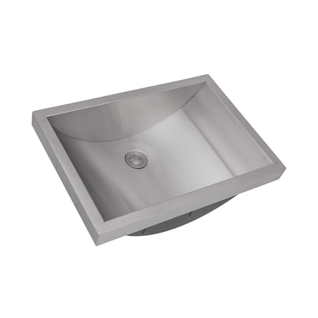Ruvati 20 x 14 inch Brushed Stainless Steel Rectangular Bathroom Sink Semi-Recessed RVH6211ST
